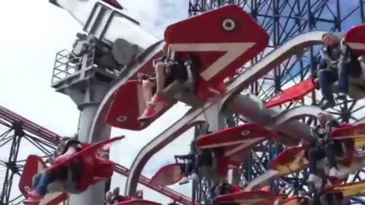 Over 100 spins on The Red Arrows Skyforce the ride at Blackpool Pleasure Beach.  Gerstlaur Sky Fly