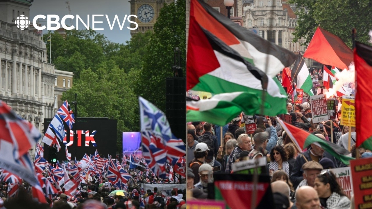 Thousands join rival &lsquo;Unite the Kingdom&rsquo; and pro-Palestine protests in London