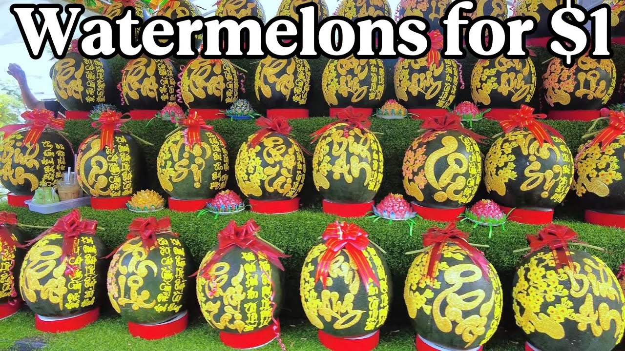 I've never seen this many watermelons before | Vietnam market walk 
