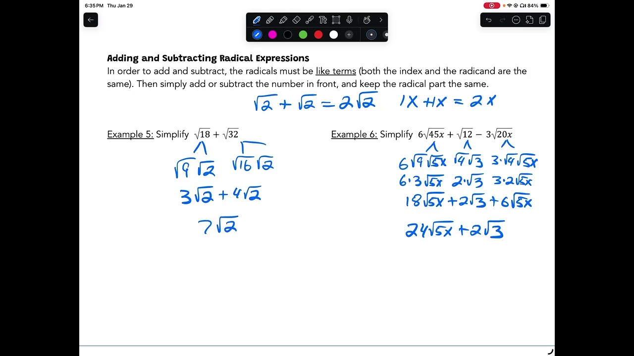 6.5 Operations with Radical Functions