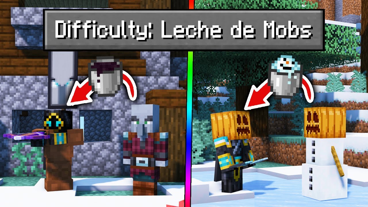 Paso Minecraft pero CONSIGO LECHE de todos los MOBS de MINECRAFT! 😱