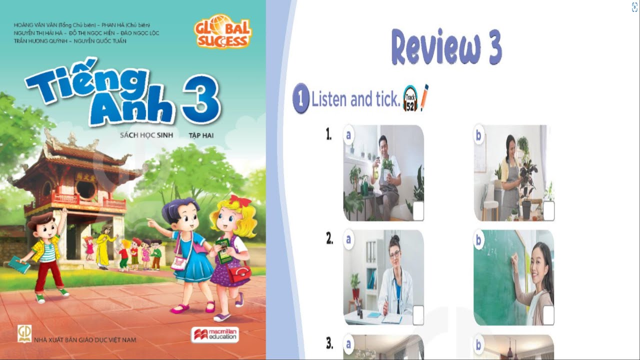 Tiếng Anh 3 Global Success - Review 3(Sau Unit 10,11,12,13,14,15) - Trang 36,37