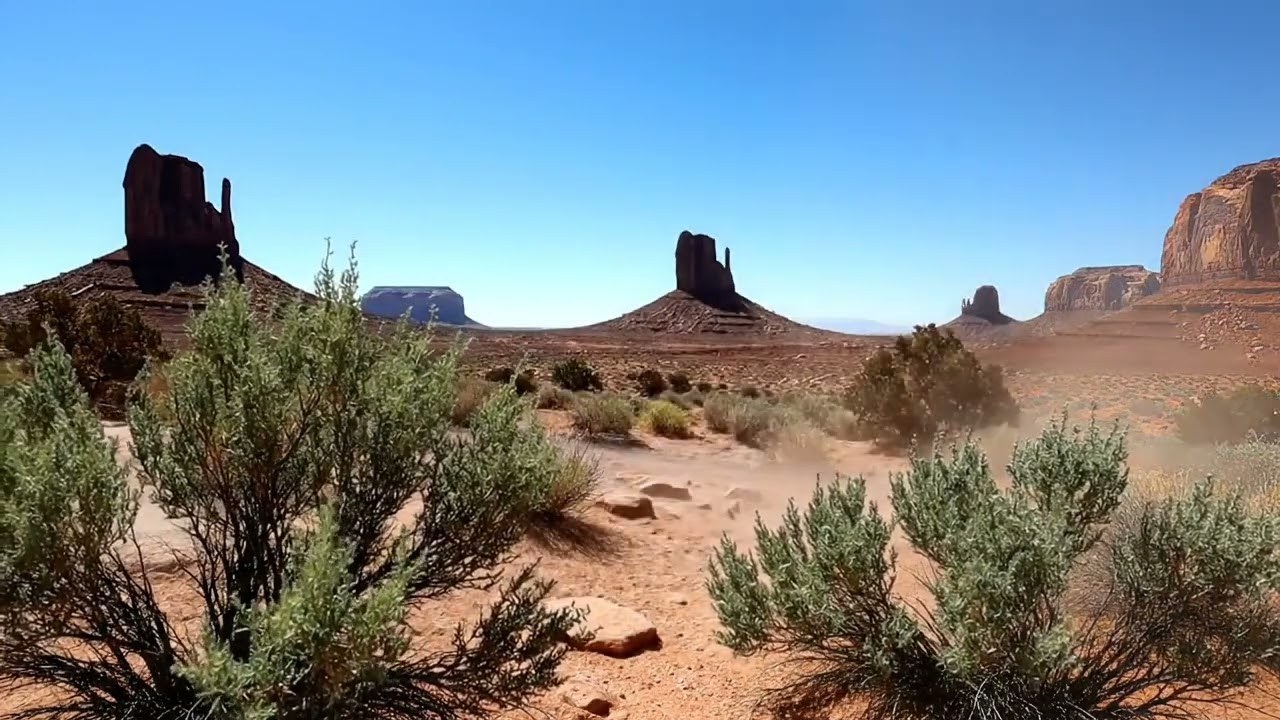 Arizona Desert Wind | Monument Valley Scenic Ambience with Relaxing Wind Sounds