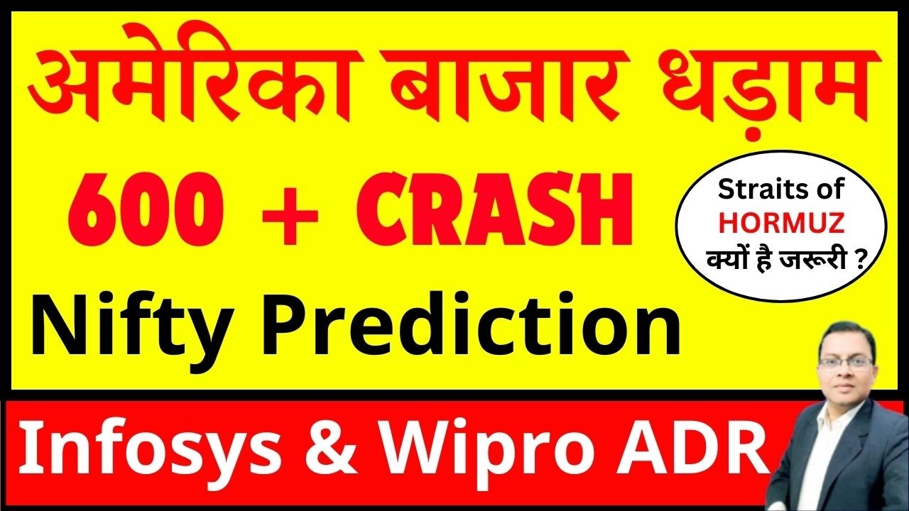 America बाजार CRASH I Dow jone CRASH I NIFTY PREDICTION I US IRAN WAR I INFOSYS ADR  & WIPRO ADR