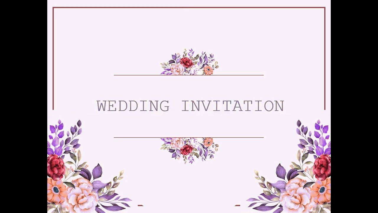 Animated Wedding Invitation Video | Free Wedding invitation video 102 | Free & Blank