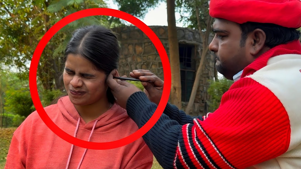 HARD EXTREME INDIAN STREET DIRT EAR CLEANING AND DEEP DIRT REMOVAL OF CUTE SAROJ | EAR CLEANING ASMR