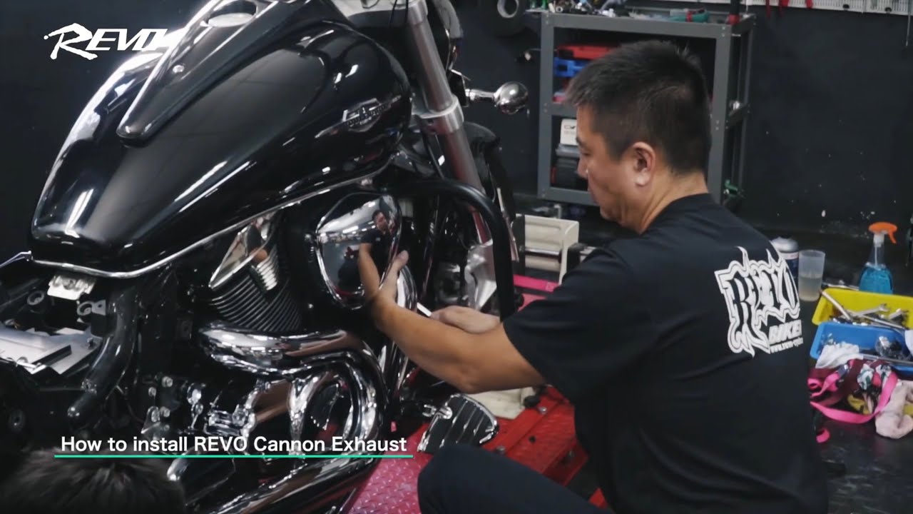 Suzuki M109R How to install REVO Cannon exhaust