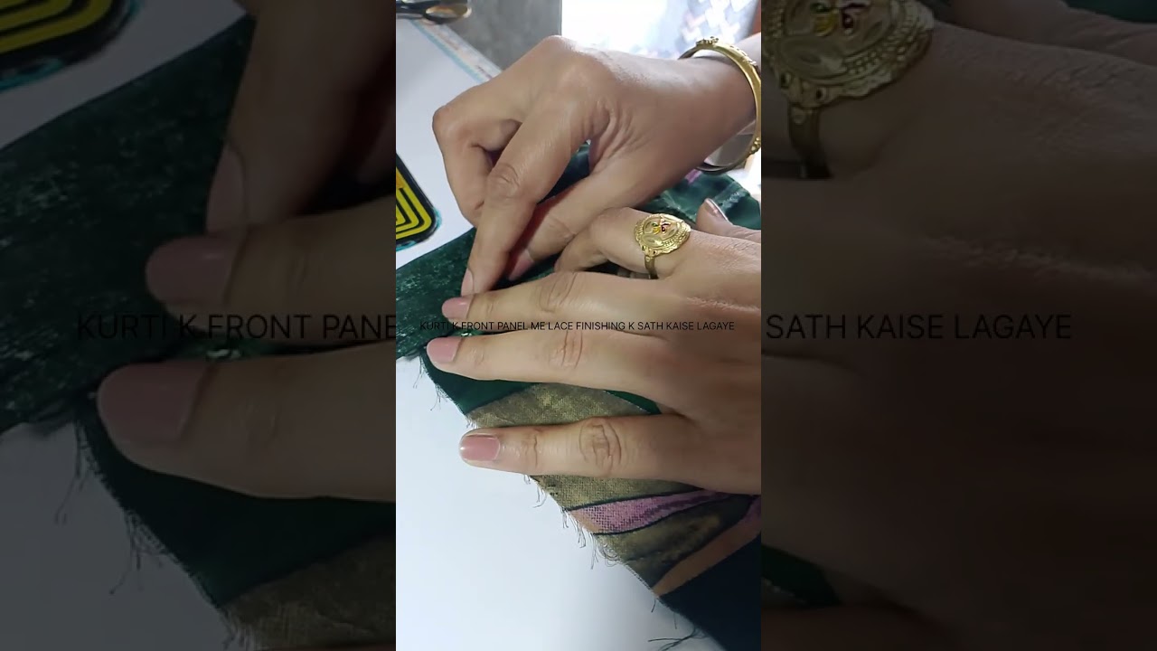 Kurti Front Panel Me Lace Kaise Attach Kare | Hidden Stitching Trick