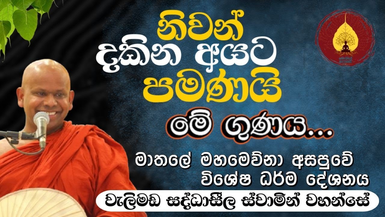නිවන් දකින අයට පමණයි මේ ගුණය.. මාතලේ මහමෙව්නාව අසපුවේ විශේෂ ධර්ම දේශනය