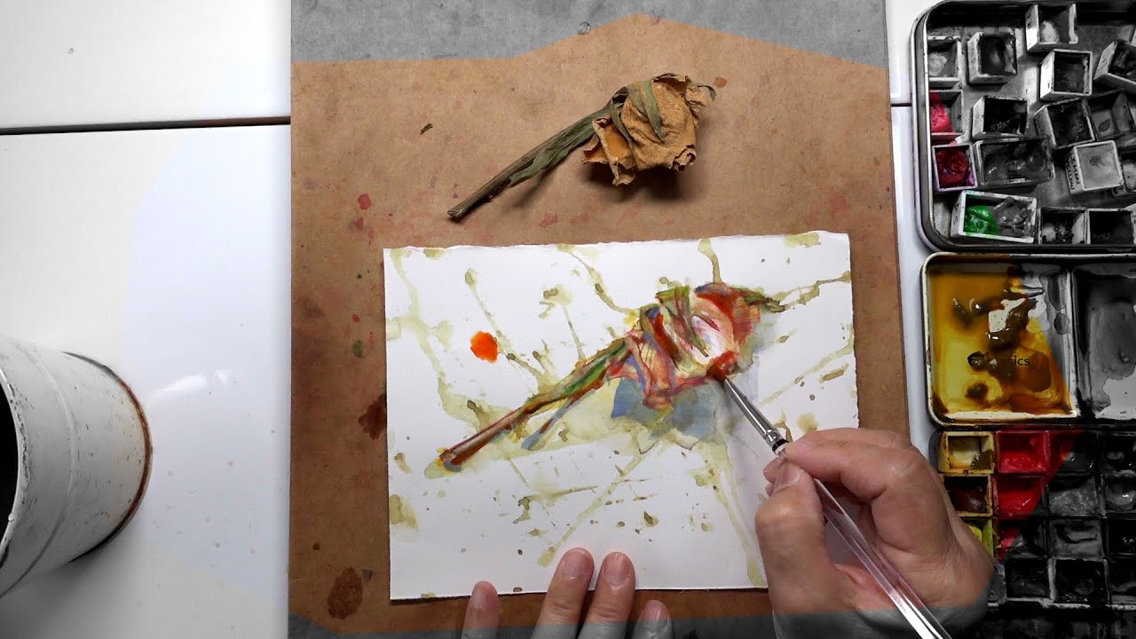 PROCESS: Daily Rose Watercolour Painting DAY 3789 (20251222MON)