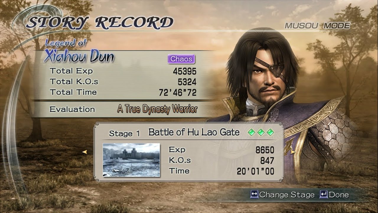 DYNASTY WARRIORS 6 Musou Mode Xiahou Dun