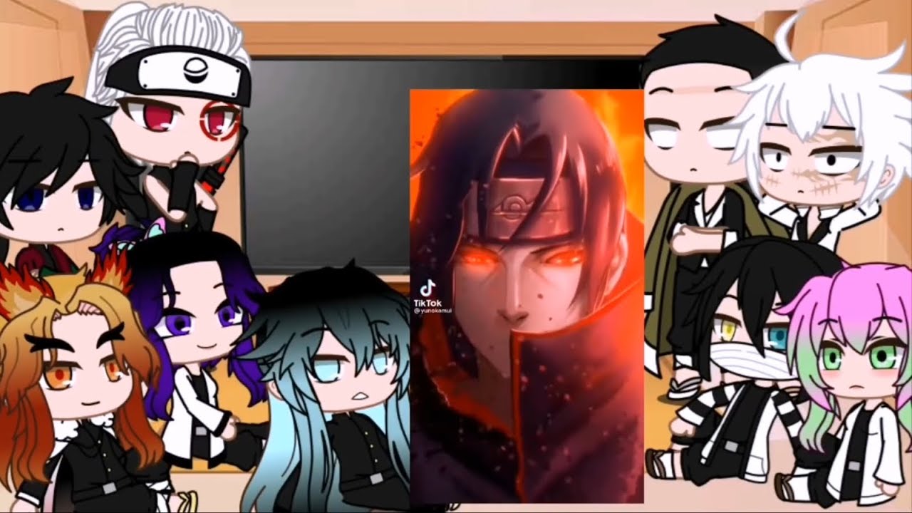 👊 TOP 3 💖 Hashira + Demon slayer react to itachi + hinata + Zoro | Gacha | Naruto | one piece