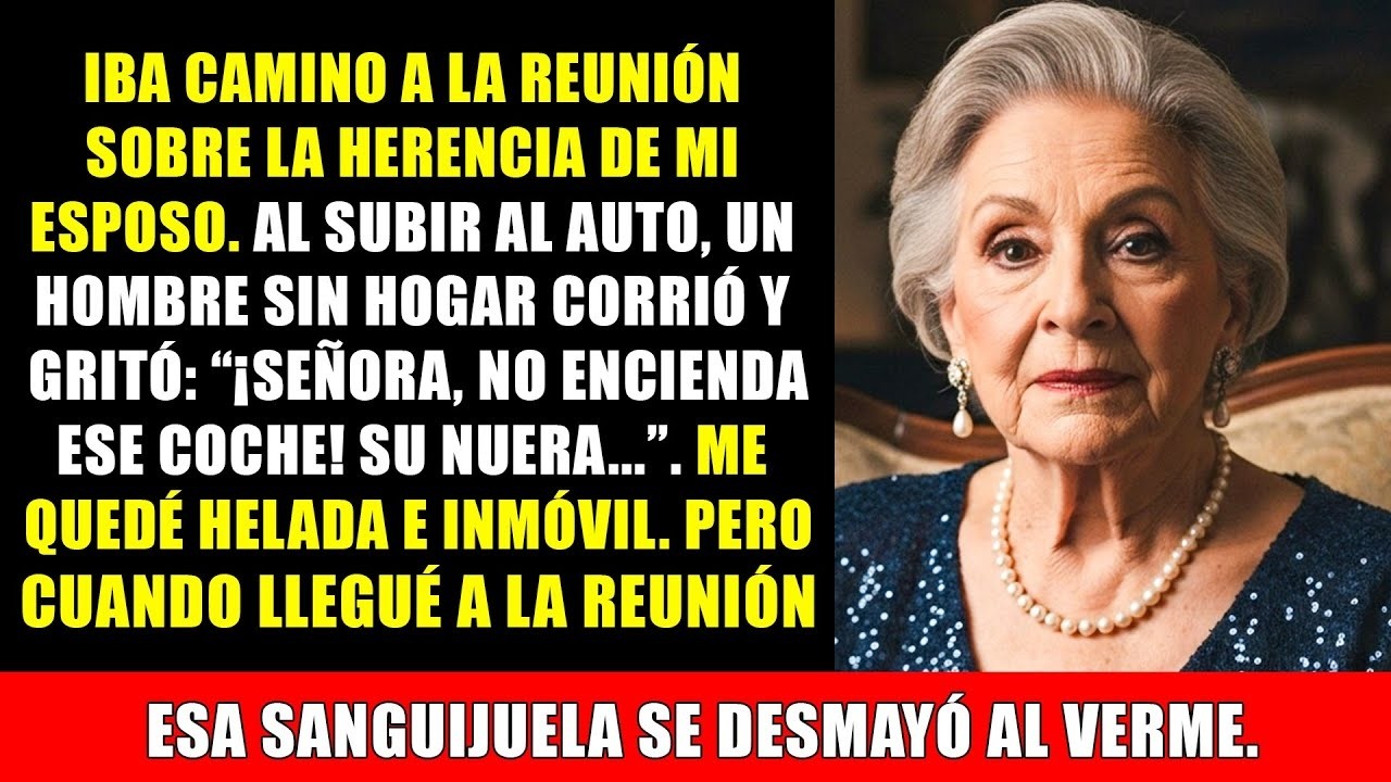 Iba camino a la reunión por la herencia de mi esposo  Al encender el coche, un indigente