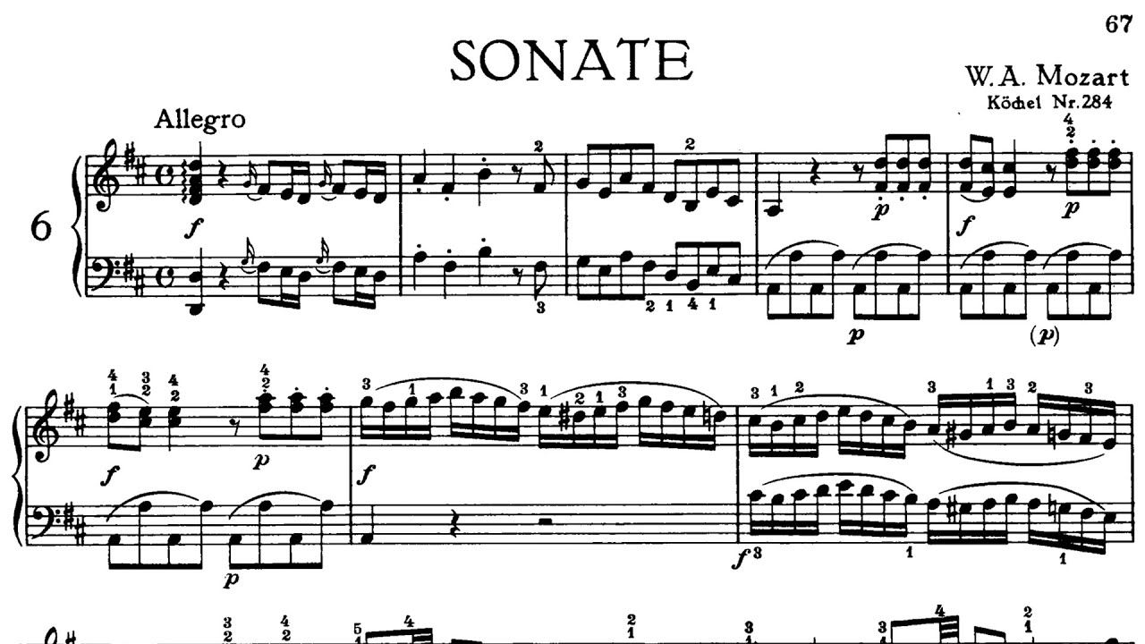 Piano Sonata No 6 K 284 - Allegro - Mozart/Nathan Gnewikow