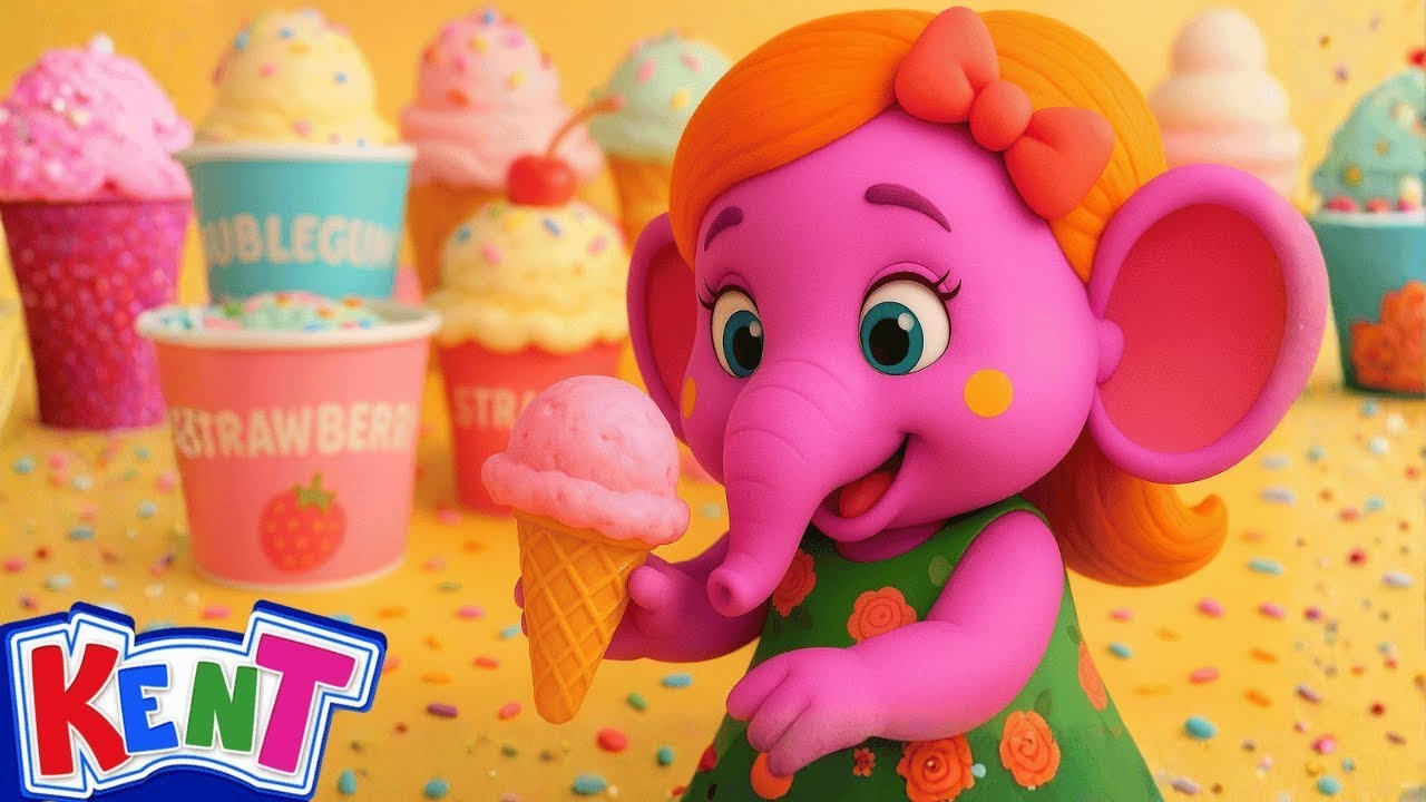 Yummy Yummy Ice Cream Song🍦|  Kids Songs and Nursery Rhymes By Kent The Elephant