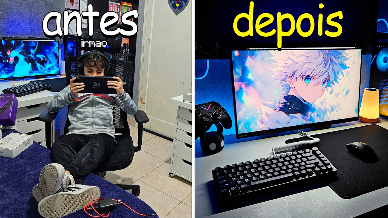 MONTEI o SETUP GAMER dos SONHOS pro meu irmão! (reforma no quarto gamer)