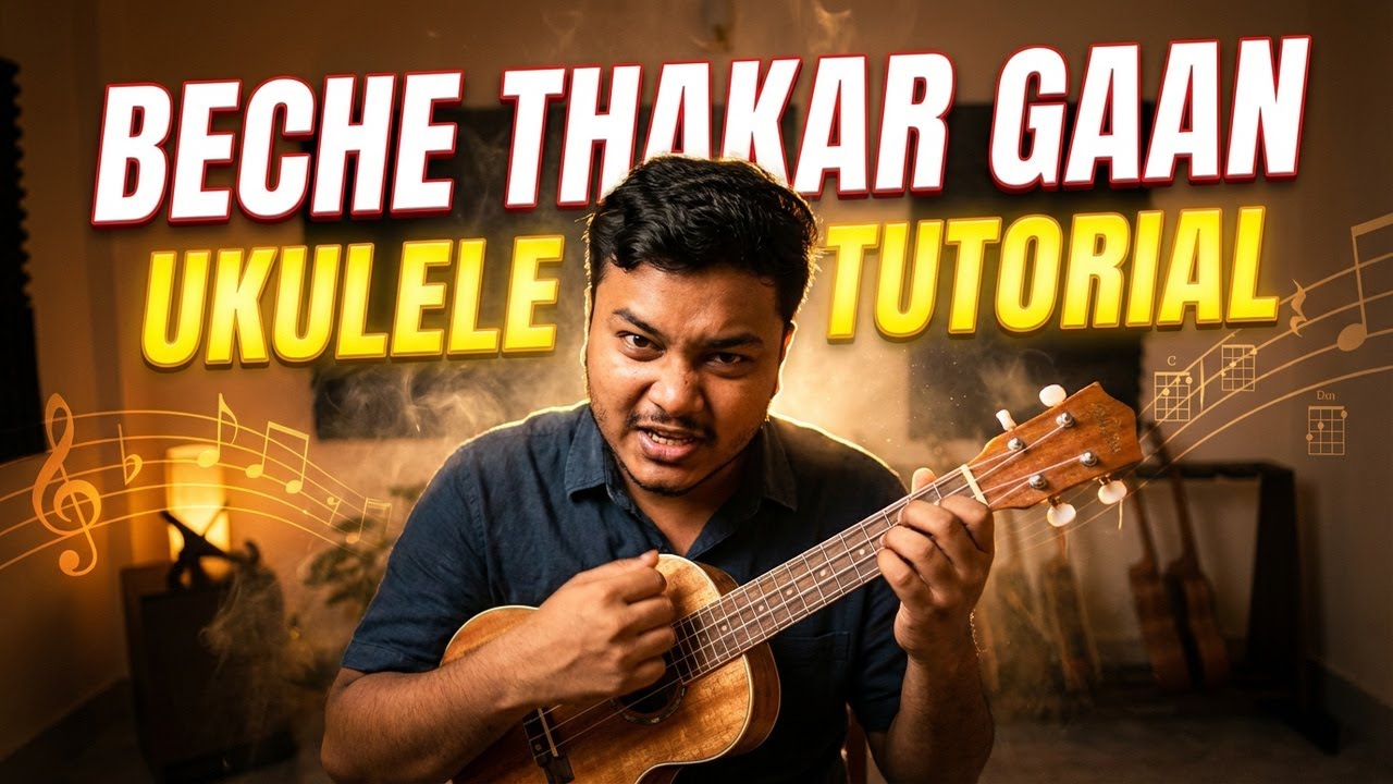 Ukulele tutorial of Beche Thakar Gan [ বেঁচে থাকার গান ] Chords & Strumming