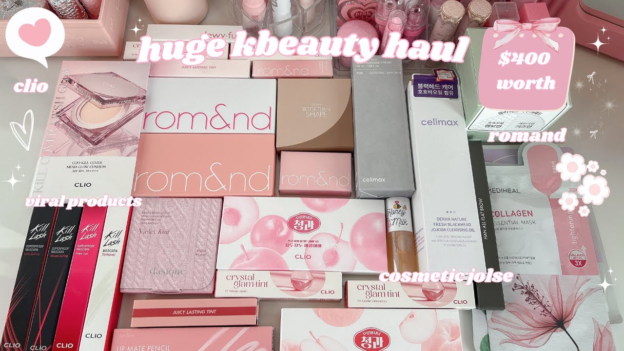 🍓🎀 $400 kbeauty haul || viral products, makeup and skincare ⋆˚✿˖°