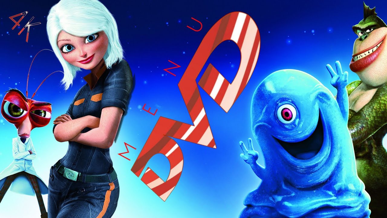 Menu de DVD-Monstros VS. Alienígenas (De 2009) Em 4K