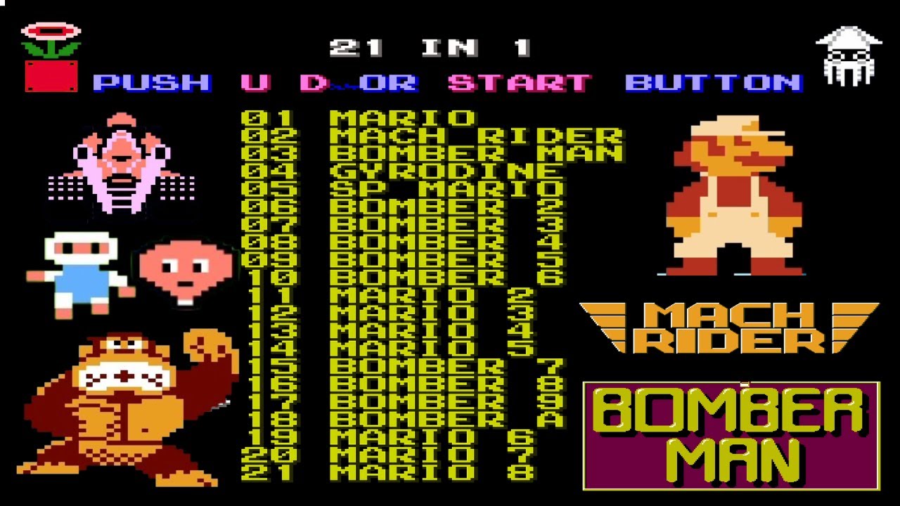 NES 21 in 1 Gameplay : All Games Collection Gameplay