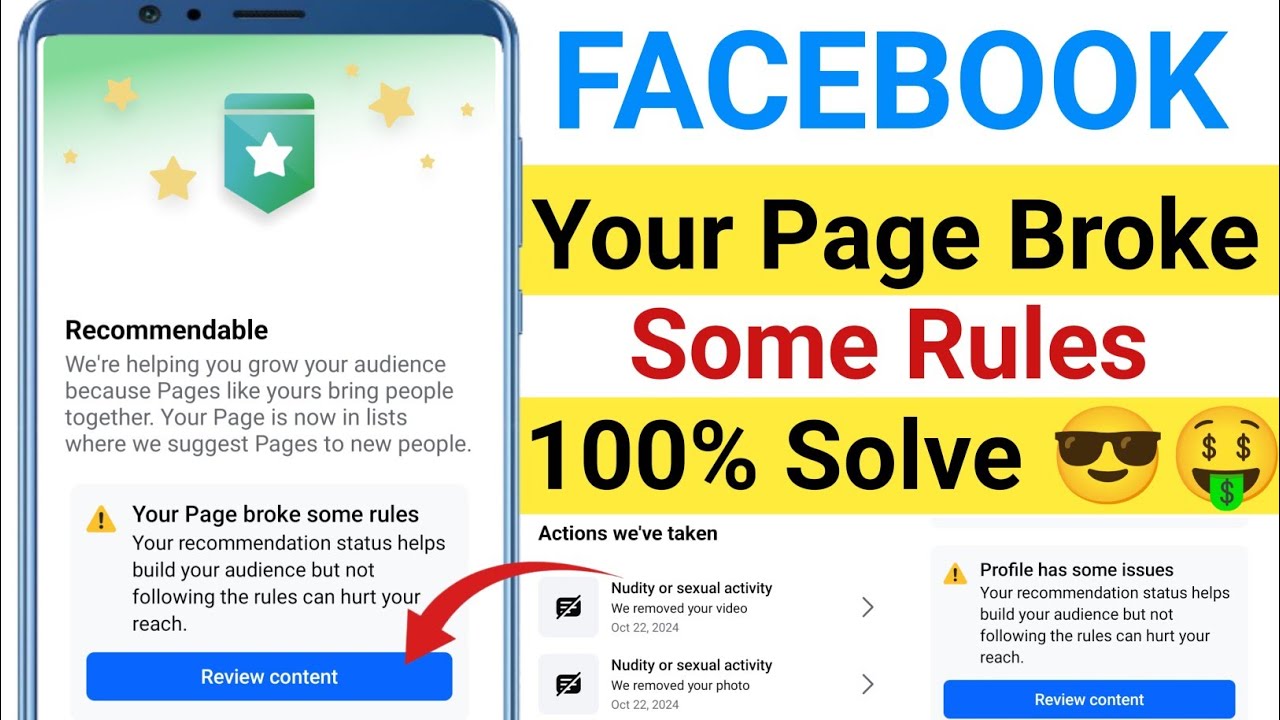 Your Page Broke Some Rules 😭 Profile has some issue / growth at risk problem solve 😎