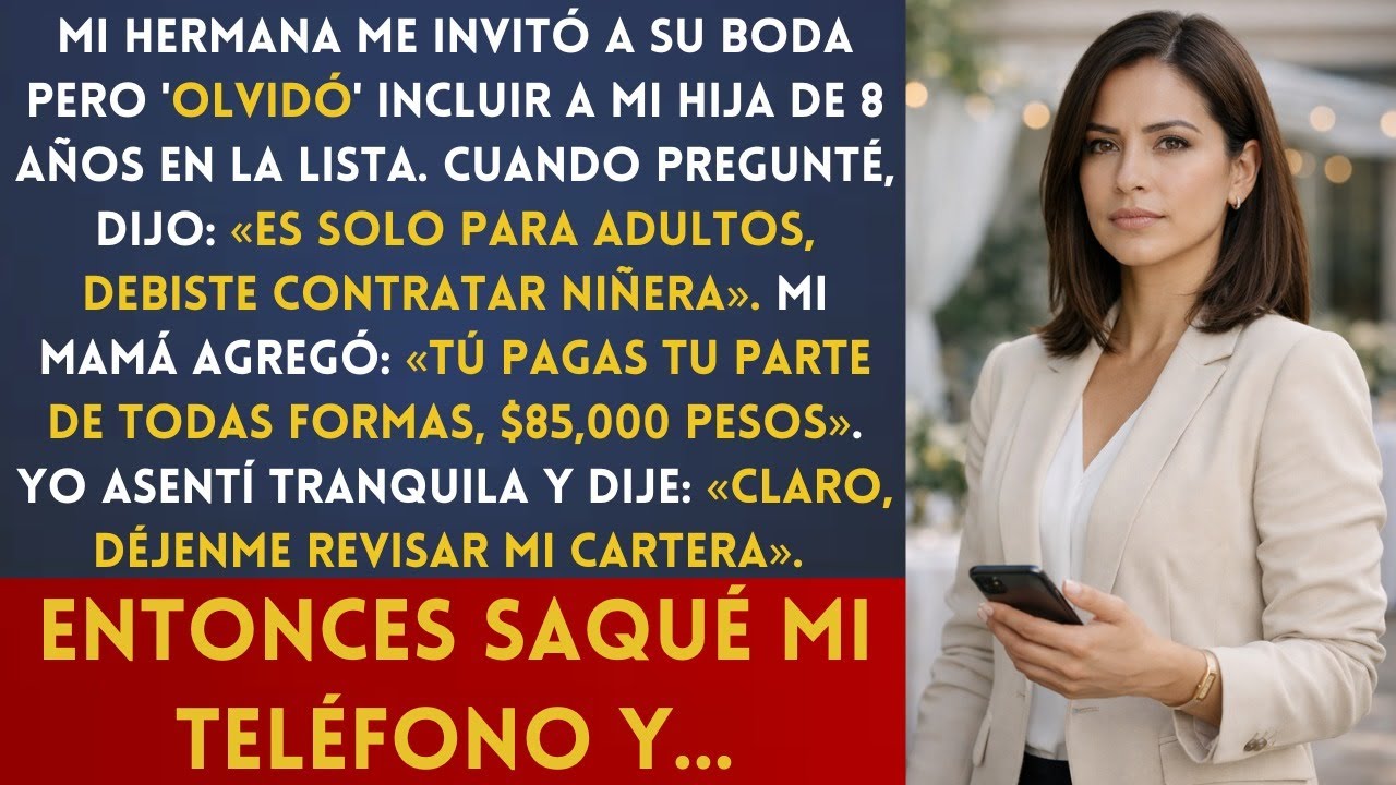 Mi hermana me invitó a su boda pero 'olvidó' a mi hija de 8 años. Cuando llegó la cuenta de $847,500