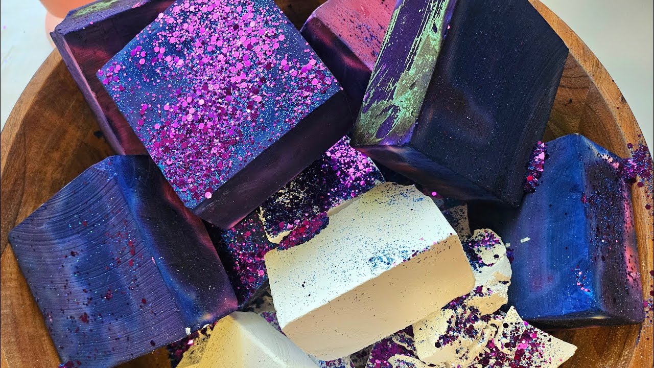 Dyed CAP Gym Chalk Blocks w Plain Jane PJ Jenny's Choice ♡ ASMR ♡ Oddly Satisfying