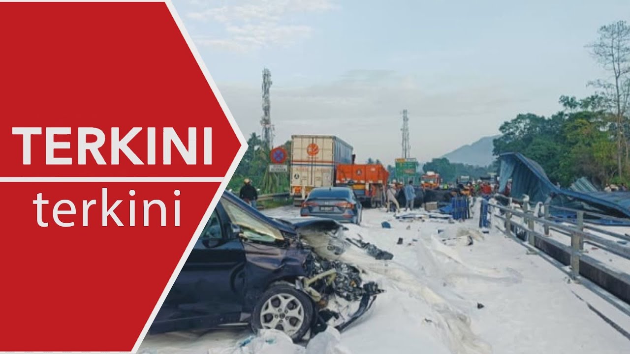 [TERKINI] Mayat berkecai dalam nahas 7 kenderaan korbankan 2 pemandu lori