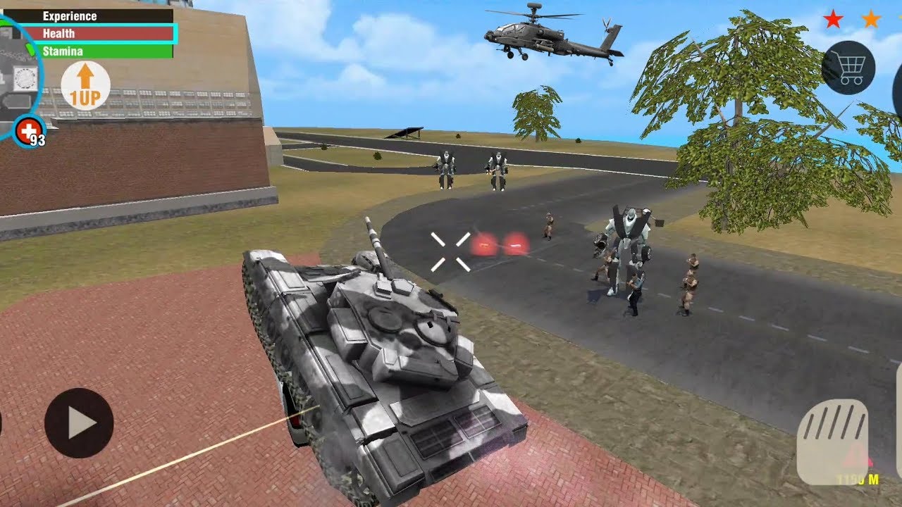 Real Gangster Crime (Car Robot Attack Iron Tank) - Real Hero Fight Robot Car on Army Tank - HD