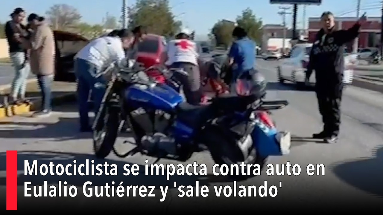 Motociclista se impacta contra auto en Eulalio Gutiérrez, 'sale volando' y termina lesionada