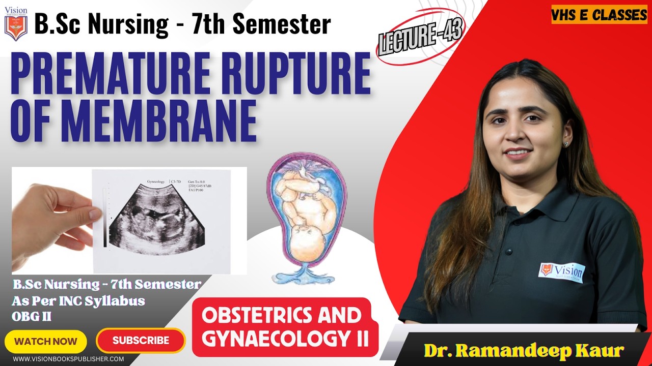 Premature Rupture Of Membrane | Lec 43 | BSc Nursing 7th Semester | Dr. Ramandeep Kaur