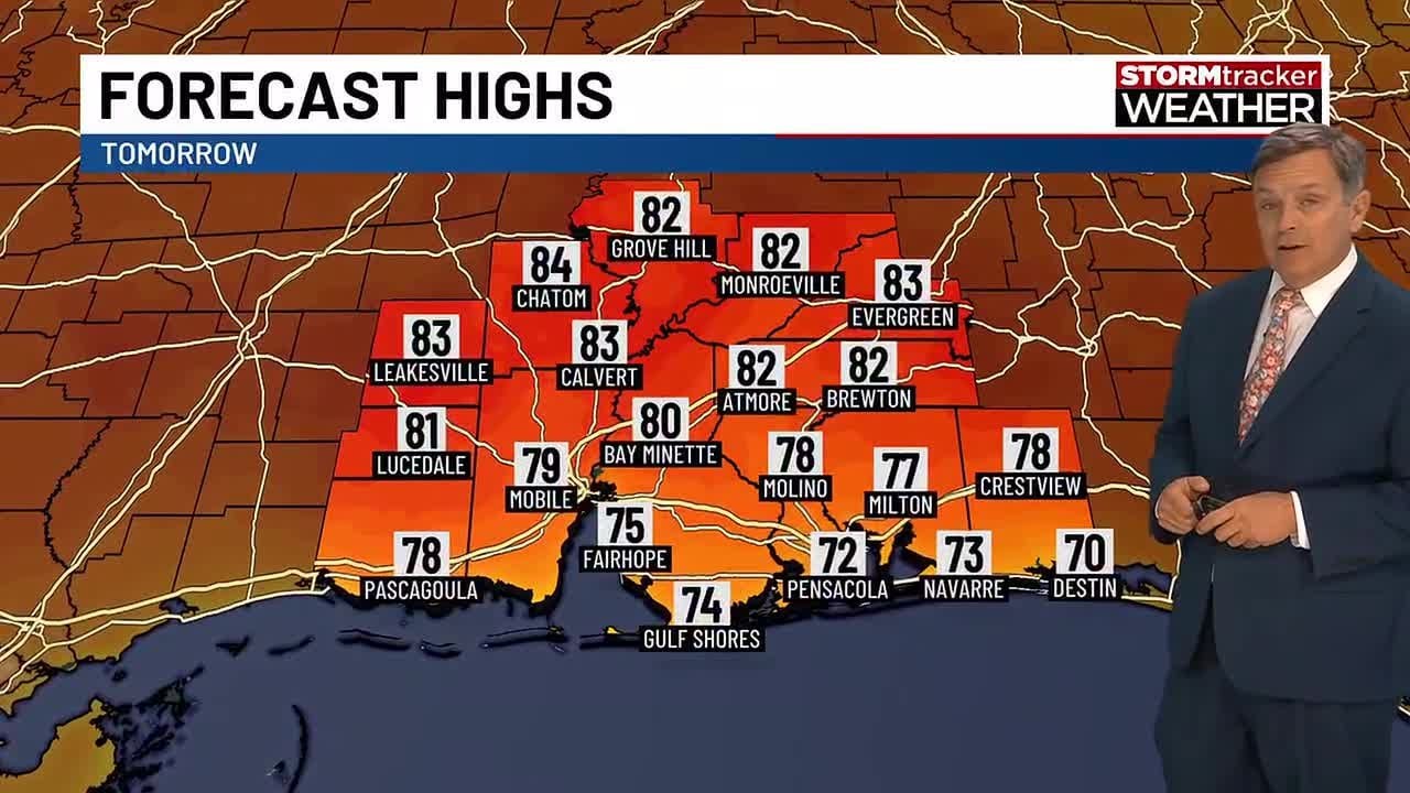 Spring warmth gives way to weekend showers along Gulf Coast