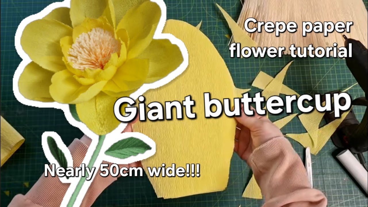 DIY Large crepe paper buttercup flower tutorial