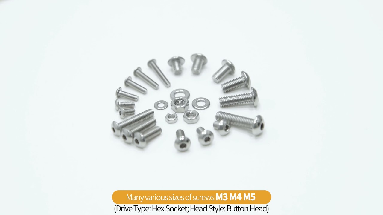Vigrue 900pcs M3 M4 M5 Hex Socket Head Cap Screws and Nuts