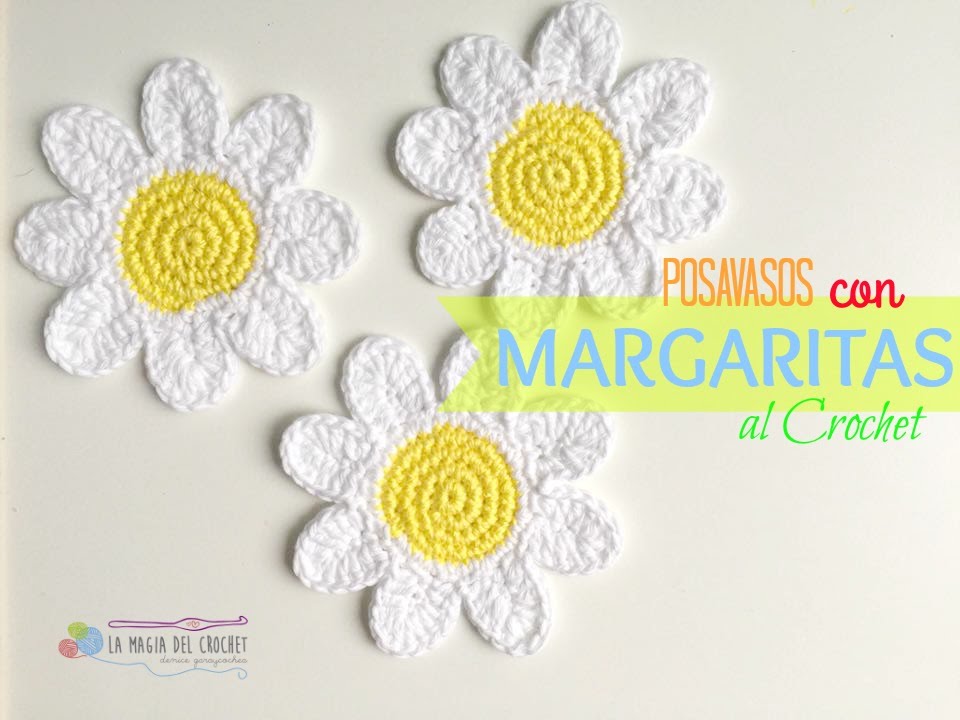 Como hacer posavasos con Margaritas al Crochet