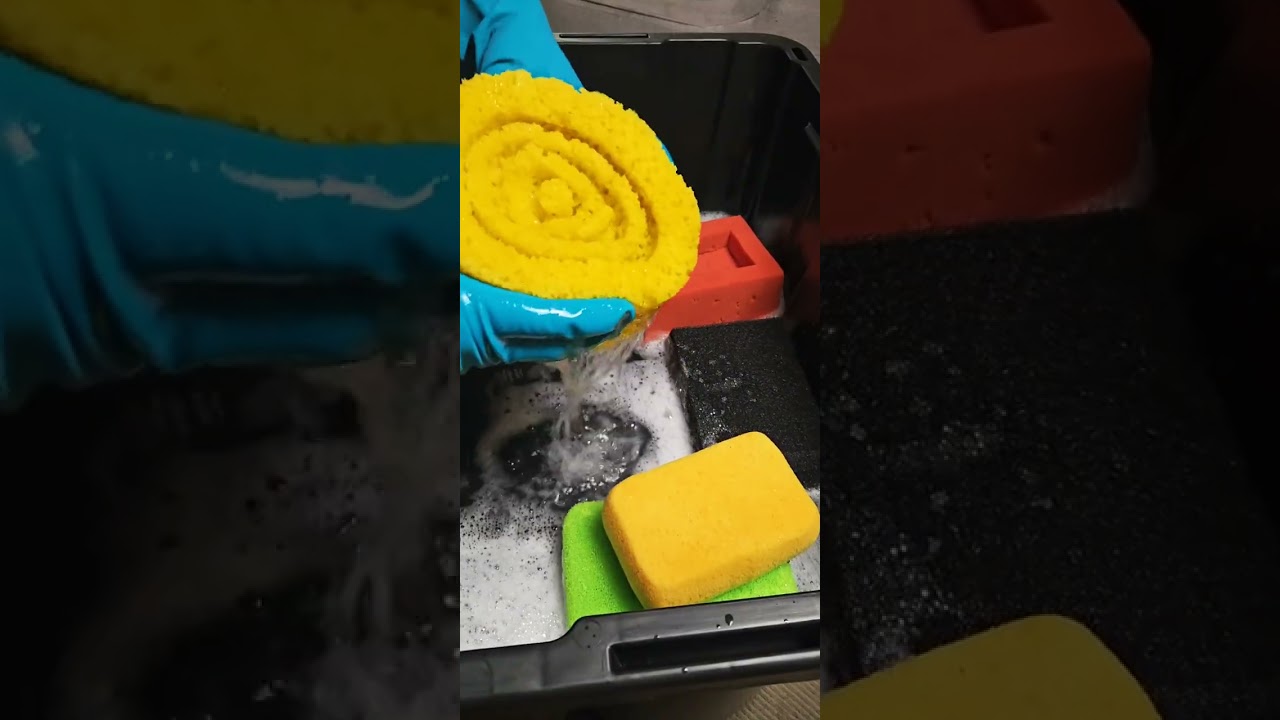 Long tote sponge squeezing #spongeasmr 
