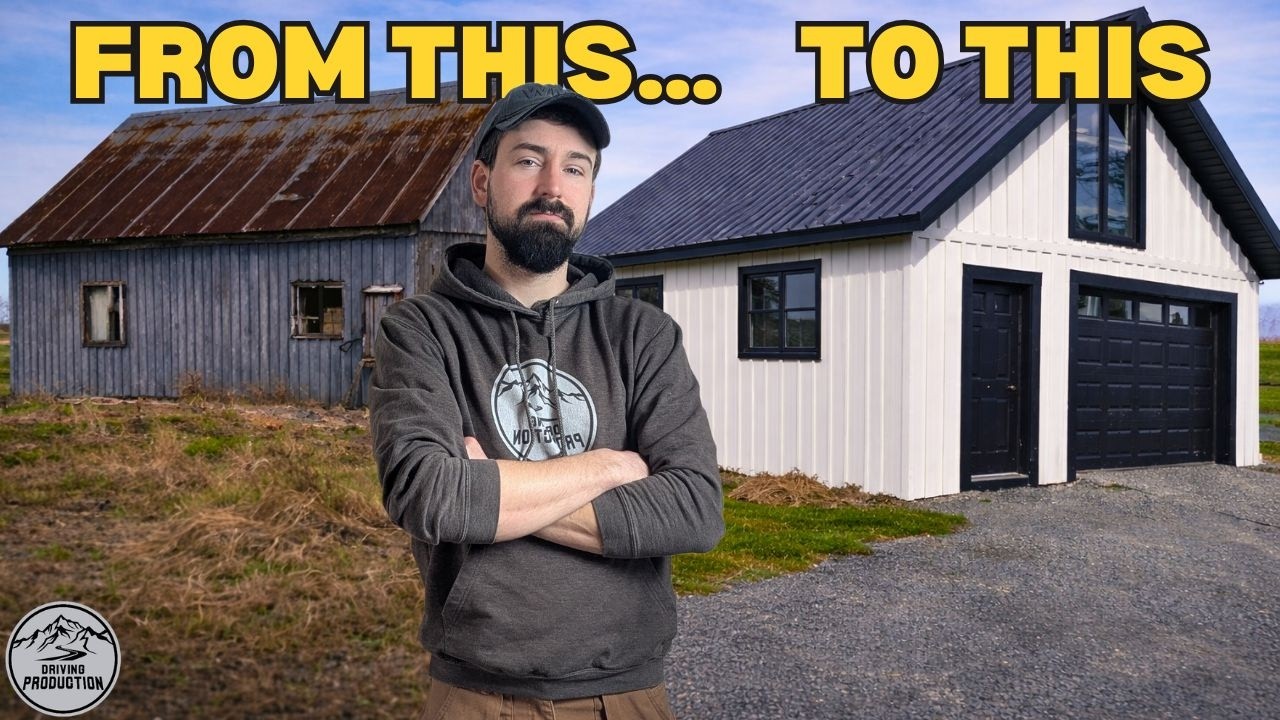 Я превратил заброшенный амбар в гараж своей мечты #DreamGarageBuild #DIYBuild #GarageMakeover