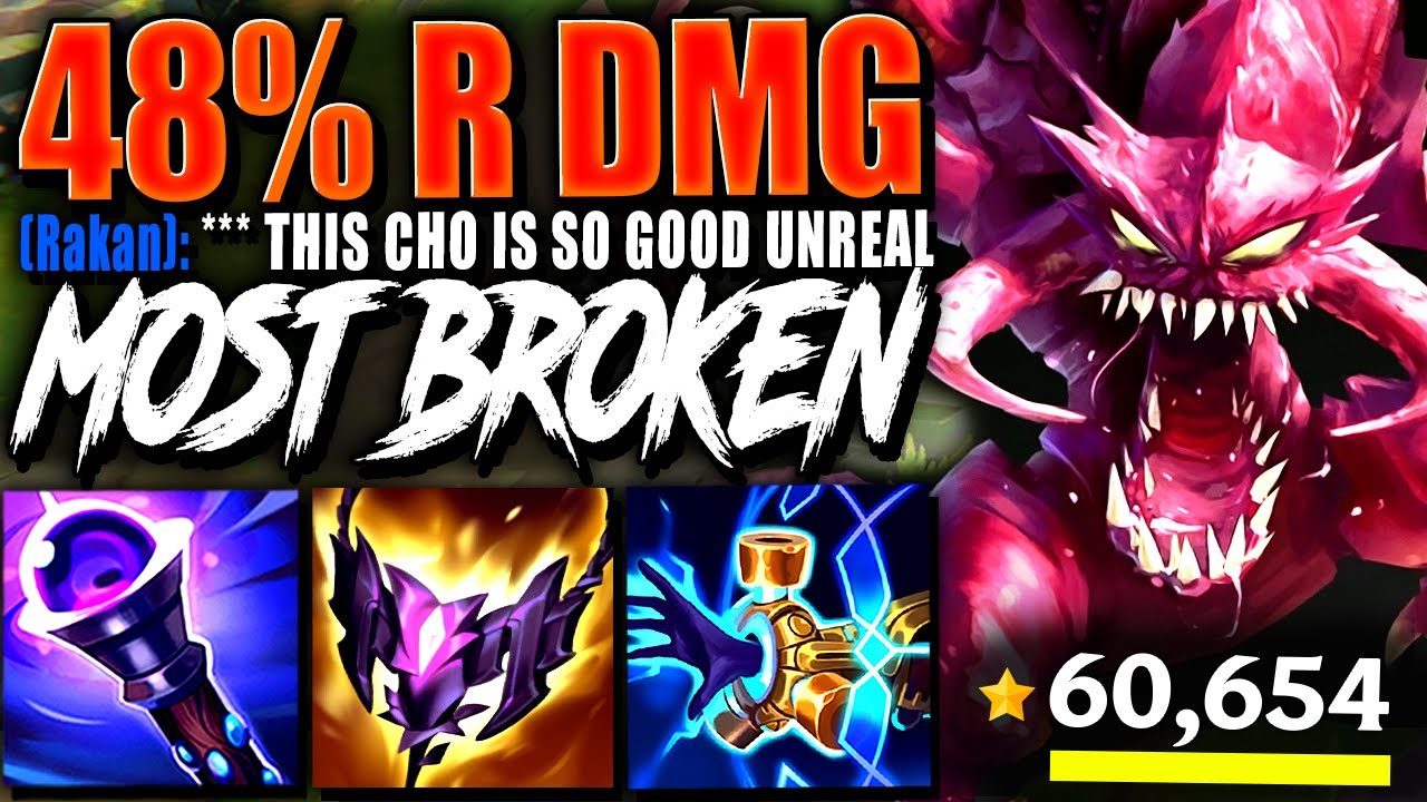 I created the MOST BROKEN CHO'GATH BUILD for Season 15: 48% BONUS TRUE DAMAGE ON R 💀💀 | s15 Gameplay