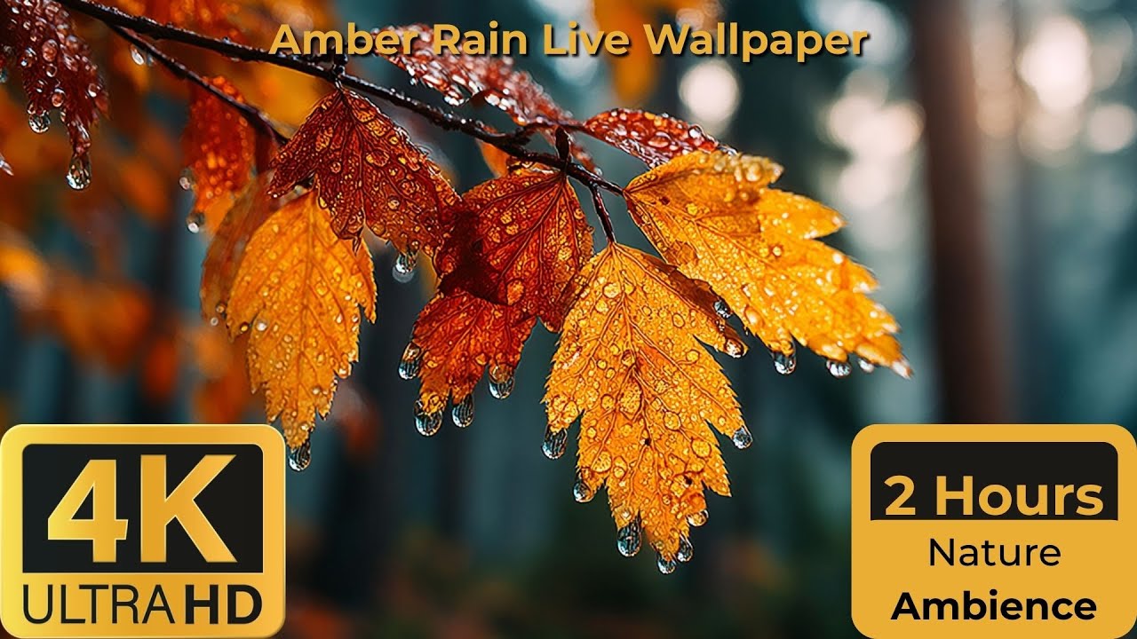 Amber Autumn Rain | 4K Signature Series (2 Hours Original Audio)