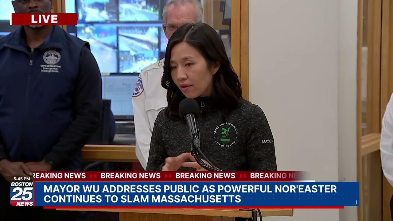 WATCH LIVE: Mayor Wu addresses public as powerful nor'easter continues to slam Massachusetts.