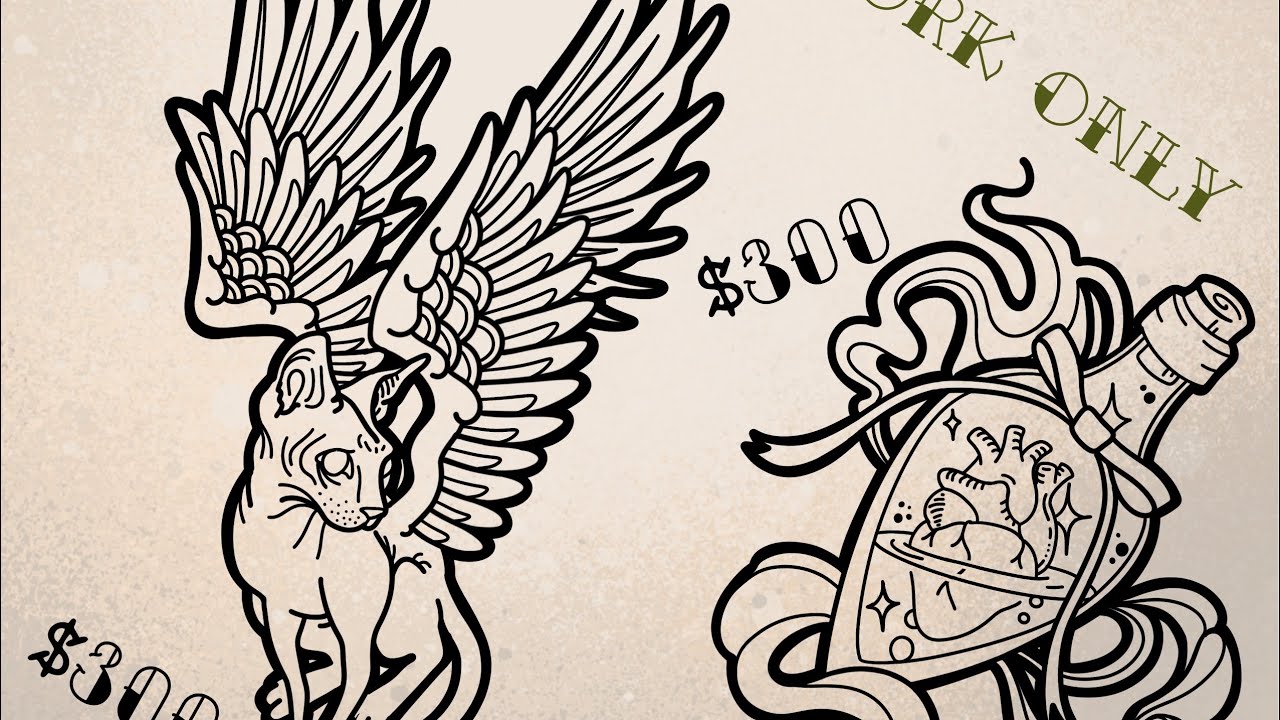 Turning References Into American Traditional Flash Tattoo Designs In Procreate (IPad Pro Timelapse)