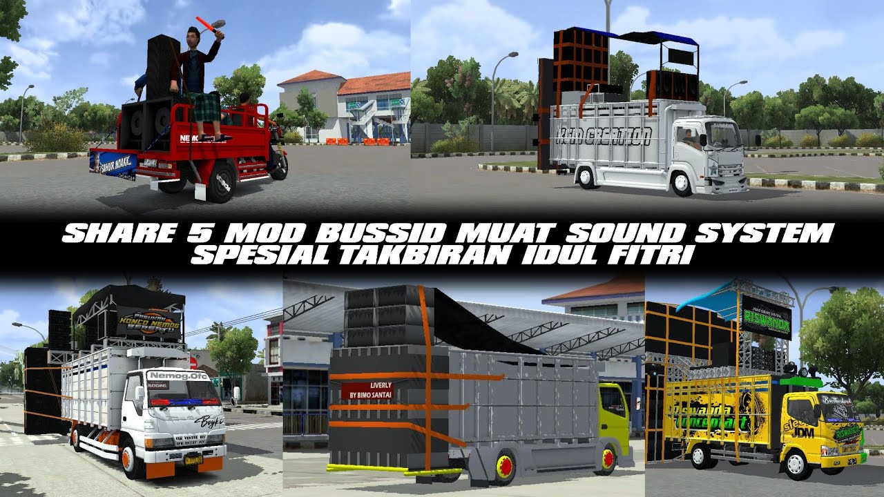 TOP 5 MOD PILIHAN MUATAN SOUND SYSTEM SPESIAL TAKBIRAN || SHARE MOD BUSSID TERBARU 2025