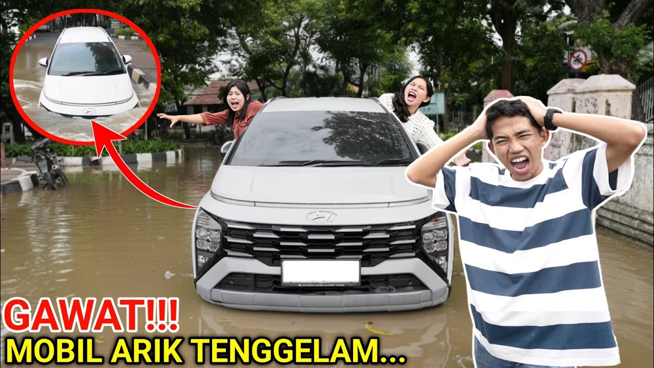HUJAN TERUS!! MOBIL ARIK DKK H4NYUT KEBAWA BANJIR SAMPE BEGINI??😱 | Mikael TubeHD