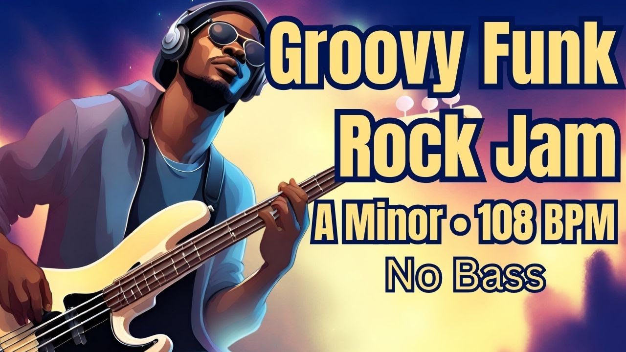 Backing Track For Bass 🎸 A Minor 🎼 Groovy Funk Rock Jam 🔥 108 BPM