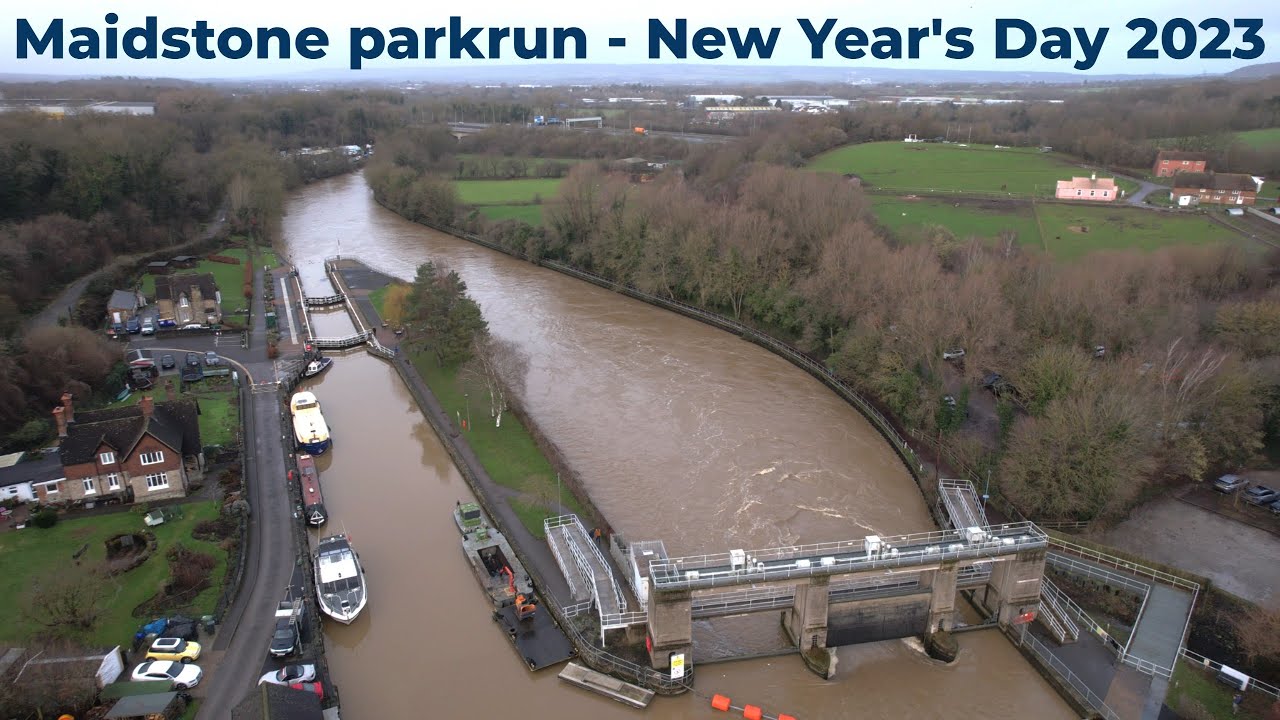 Maidstone parkrun - New Years Day 2023 [4K Aerial]