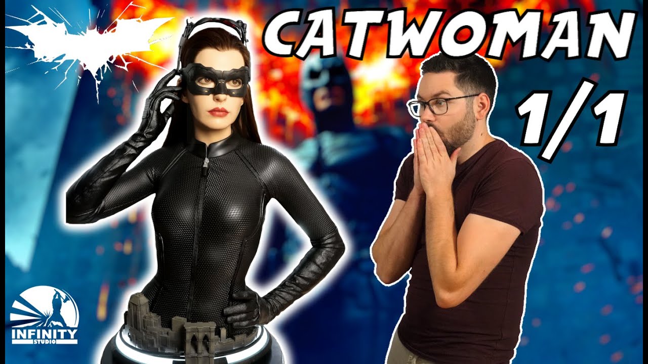 Une FOLIE ! Anne Hathaway STATUE BUSTE Taille réelle ! CATWOMAN par Infinity studio
