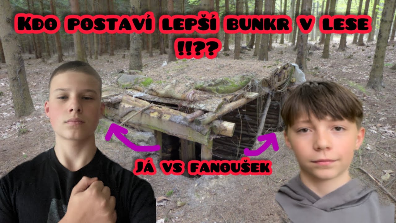 (kdo postaví lepší bunkr v lese?!) JÁ NEBO FANOUŠEK?