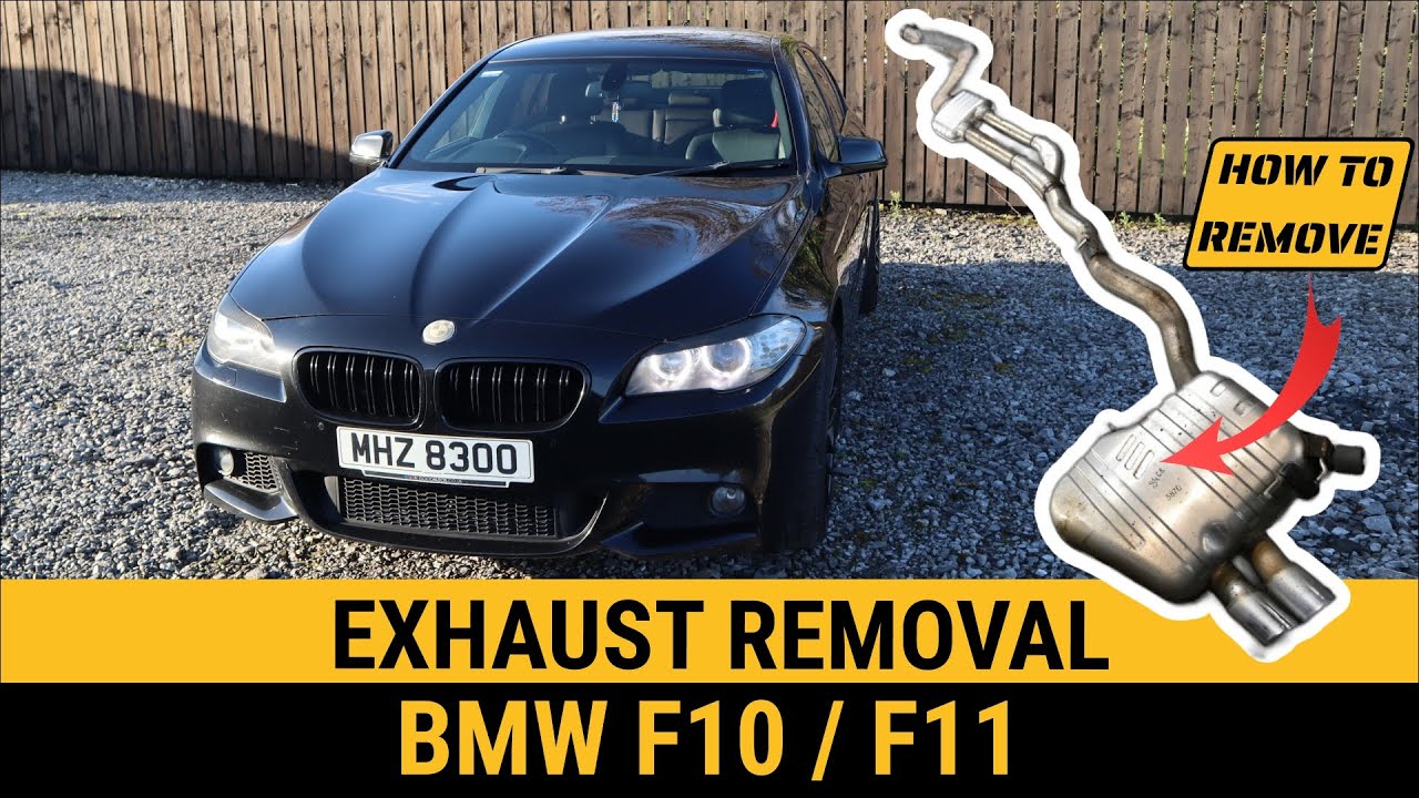 КАК СНЯТЬ ВЫХЛОПНУЮ СИСТЕМУ BMW F10, F11 530D 535D 525D 520D N57 N47 M55OD СНЯТИЕ ГЛУШИТЕЛЯ 330D ...