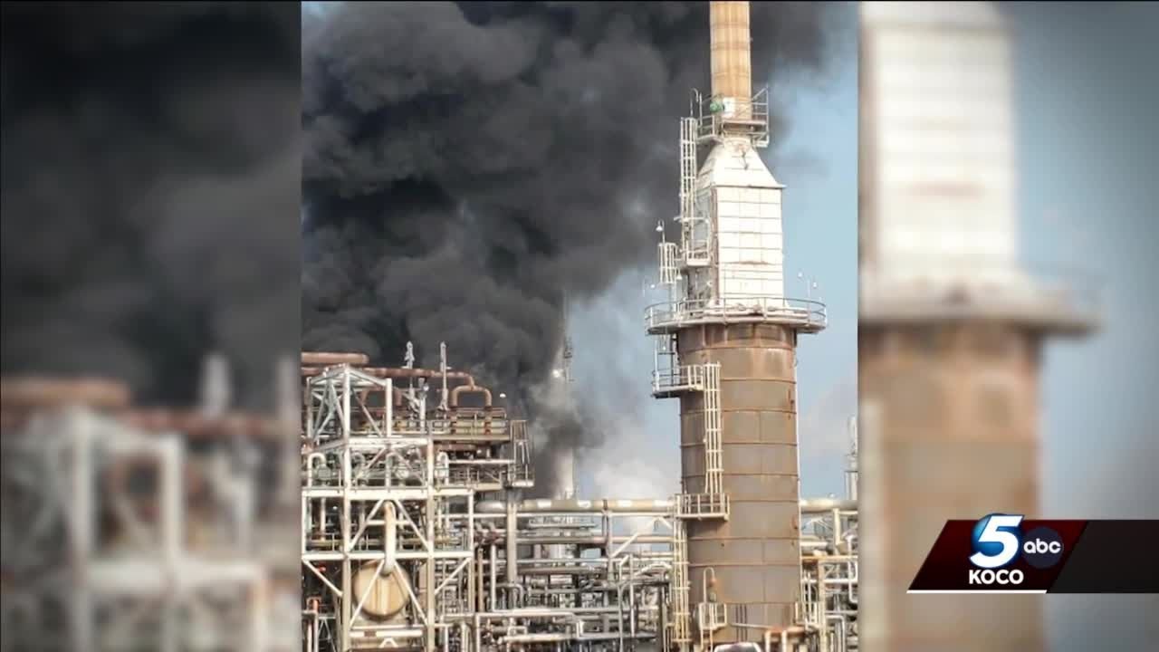Crews responding to large fire at refinery in Wynnewood