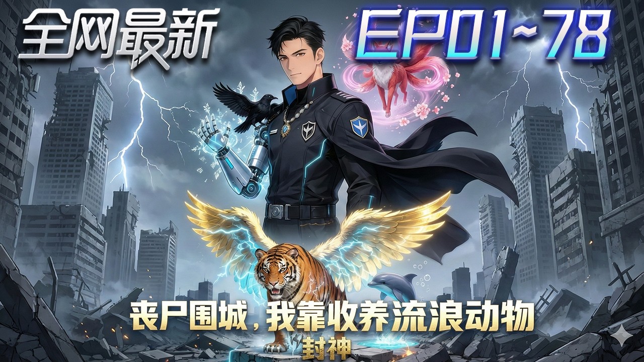 ⚡【首播漫剧】《丧尸围城我靠收养流浪动物封神》💥第1~78集：末世被家人拋棄，他卻覺醒流浪動物系統，率東北虎與阿拉斯加組成獸軍，正面硬剛喪屍天災！